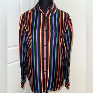 Jones New York Rainbow Silk button-up blouse